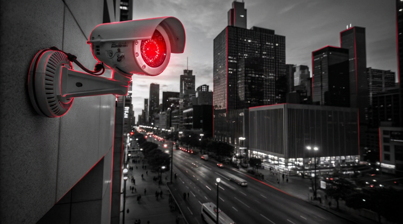 CCTV security cameras at night